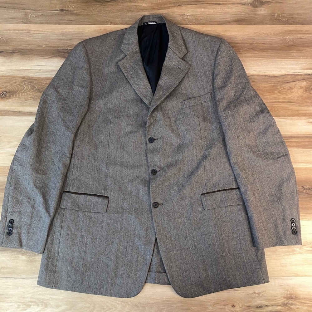 John Varvatos Sport Coat USA Mens 52XL Herringbone 3 Button Blazer Wool Alpaca